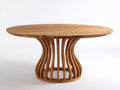 Table de jardin - Bois massif - 135x135x76 cm - Bois miel - Style organique moderne