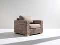 Fauteuil de jardin - Rotin tressé-Tissu - 88x84x80 cm - Brun grisé-Beige taupe - Style moderne