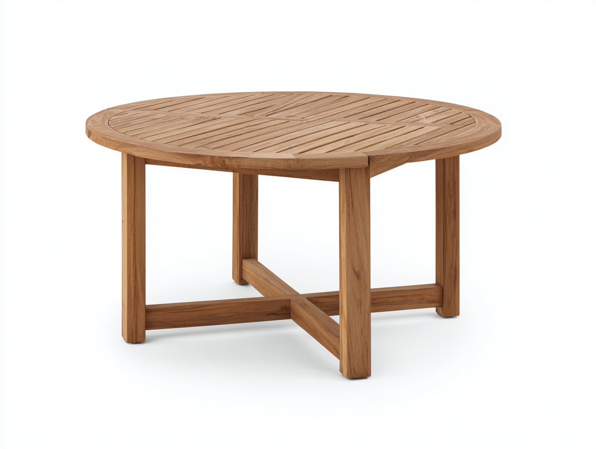 Table de jardin - Bois massif - 120x120x75 cm - Bois naturel - Style naturel contemporain