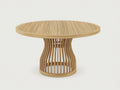 Table de jardin - Bois massif - 125x125x75 cm - Bois naturel clair - Style organique contemporain