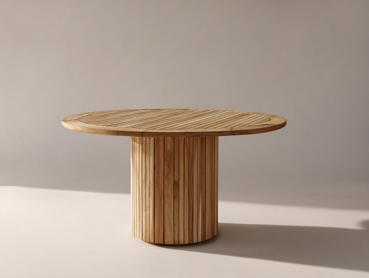 Table de jardin - Bois massif - 120x120x76 cm - Bois doré - Style minimaliste
