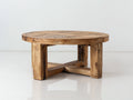 Table de jardin - Bois massif - 105x105x45 cm - Brun vieilli - Style rustique