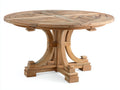 Table de jardin - Bois massif - 120x120x76 cm - Bois vieilli - Style rustique classique