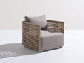 Fauteuil de jardin - Rotin tressé-Tissu - 81x79x78 cm - Taupe clair-Grège - Style moderne