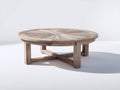 Table de jardin - Bois massif - 120x120x45 cm - Bois vieilli - Style rustique pour espace détente