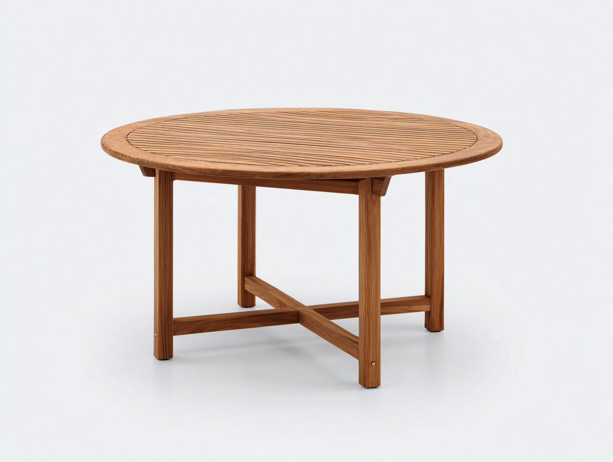 Table de jardin - Bois massif - 125x125x75 cm - Bois miel - Style classique naturel