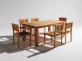 Salon de jardin repas - bois massif - 150 x 90 x 75 cm - bois naturel - style classique
